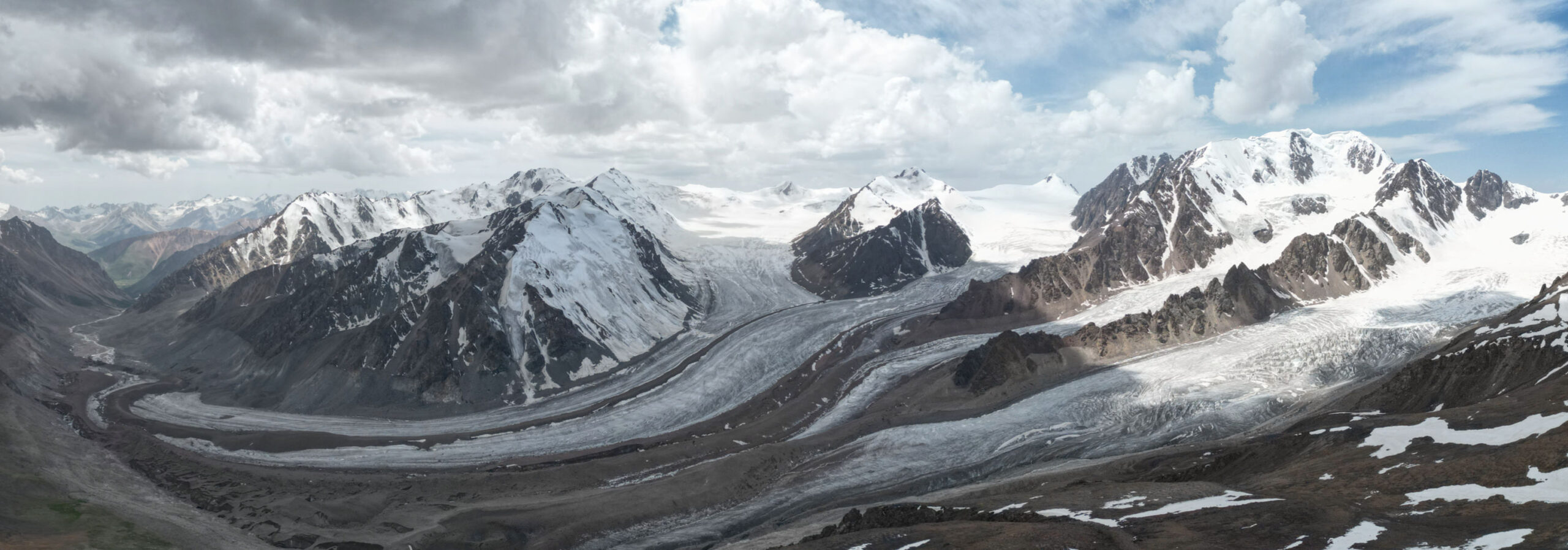 Panorama of Korzhenevskiy glacier