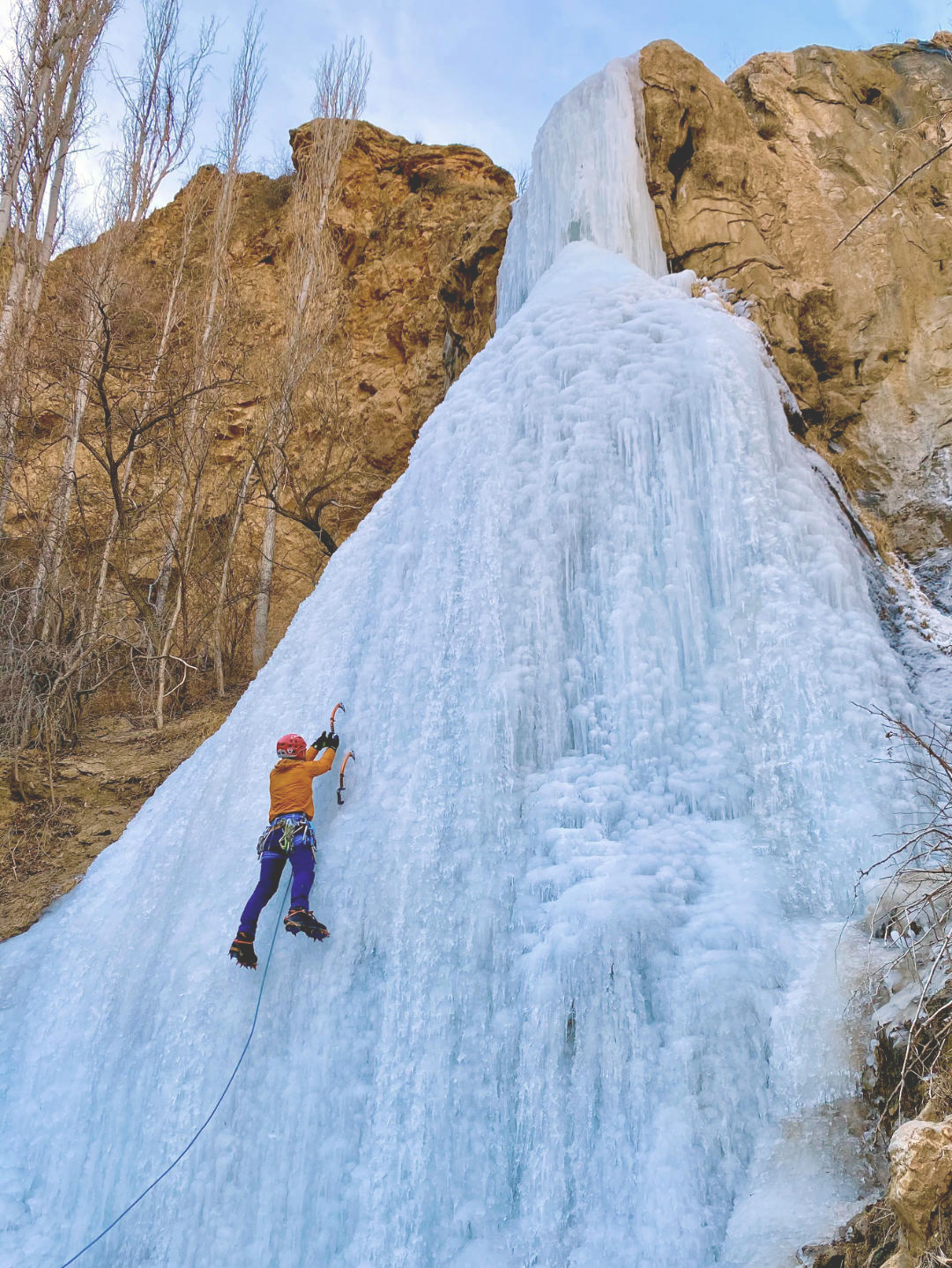 Climbing Serafin waterfall in Turkey