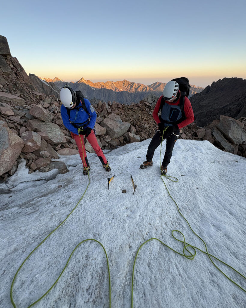 Mountaineers preparing for climbing