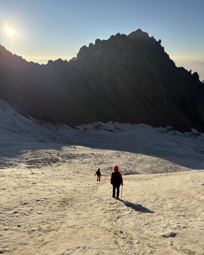 Descending from Talgar summit
